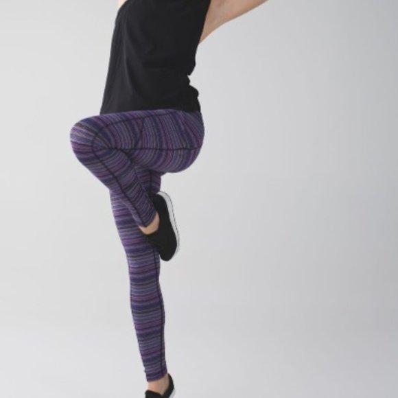 Lululemon Speed Tight IV purple striped leggings s… - Picture 2 of 10